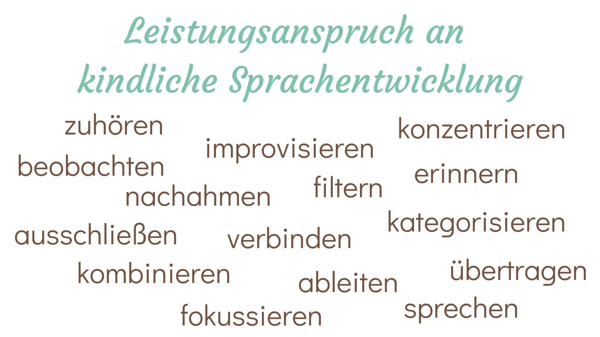 Sprachförderung bei Kindern - kindlicher Leistungsanspruch an Sprachentwicklung